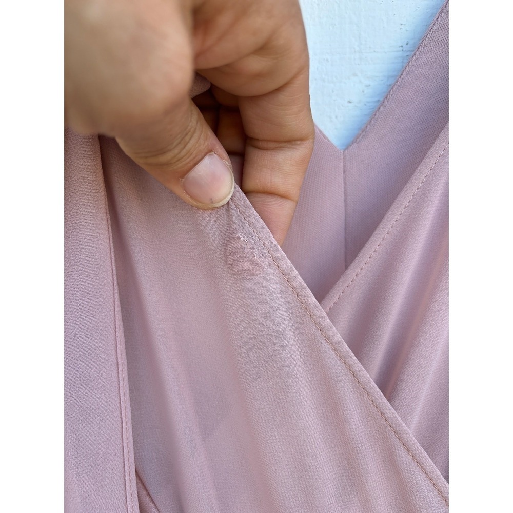 BHLDN Maxi Dress, Rose, Sheer Back Panels, Tie‎ Back, Long, Sz 4 - Picture 10 of 11